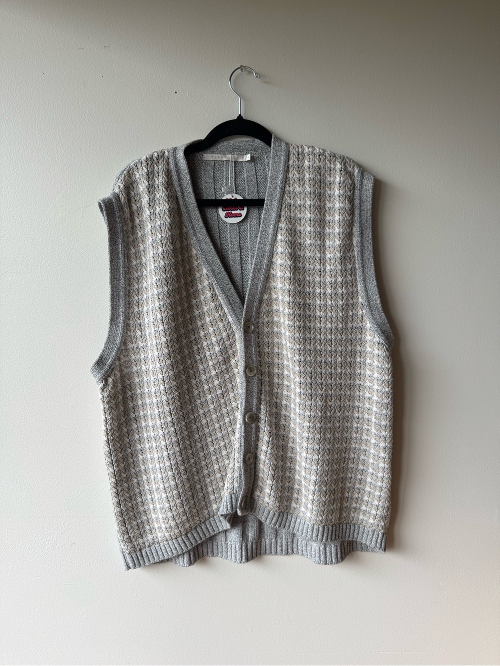 Perry Ellis grey Knit Button-Up Vest - Made in the USA - Picture 3 of 8